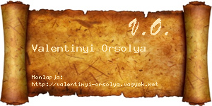 Valentinyi Orsolya névjegykártya